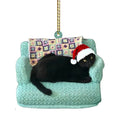 Cat Christmas Ornaments with Custom Designs Flat Acrylic Tree Pendants with Gold Plated Hanging String - Image 6