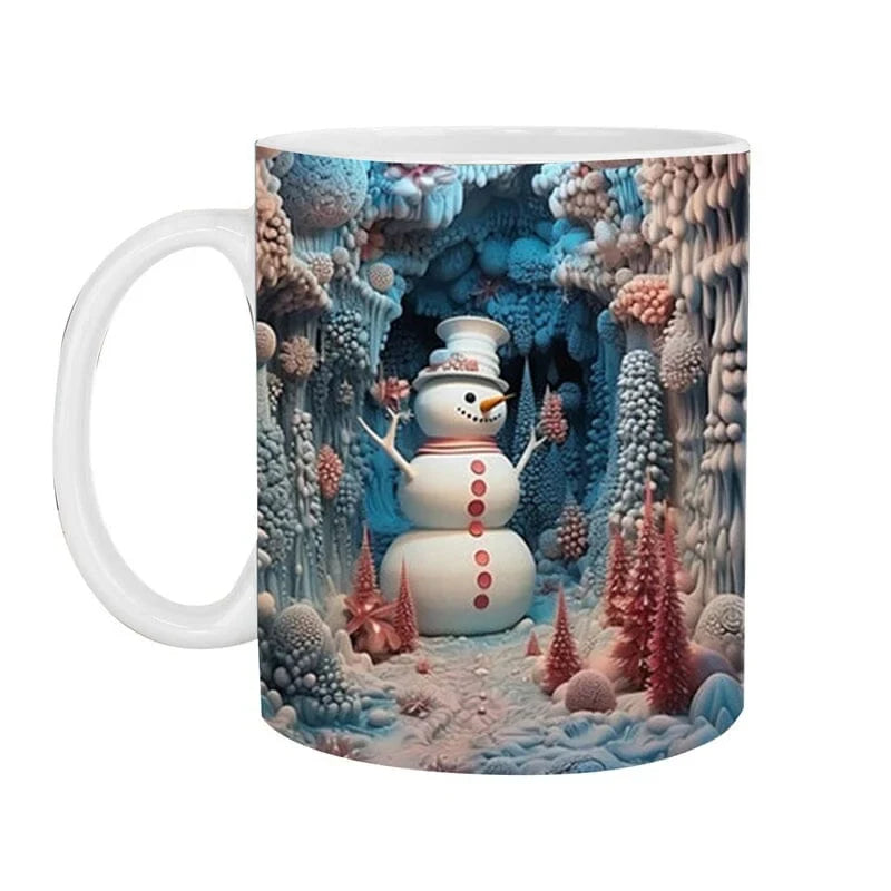 Christmas Coffee Mug with 3D Illusion Snowman Ceramic Dishwasher Safe - Image 6