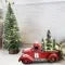 Christmas Decoration Red Truck with LED Bottle Brush Trees and Rustic Tabletop Design - Image 8