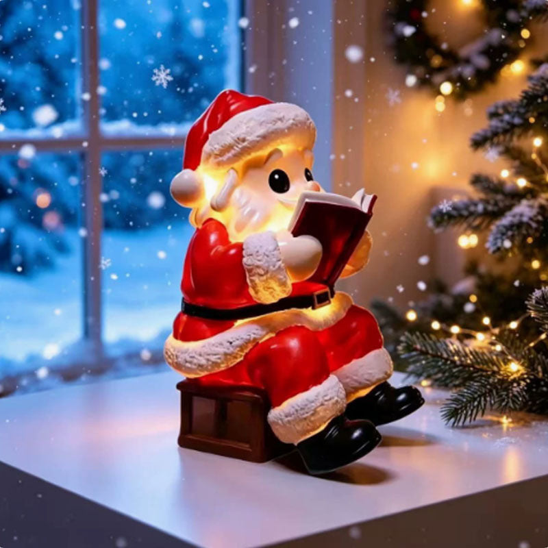 Christmas Night Light with LED Santa Claus Figurine Battery Powered Tabletop Decoration - Image 1