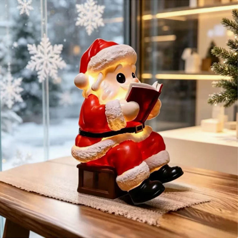 Christmas Night Light with LED Santa Claus Figurine Battery Powered Tabletop Decoration - Image 3