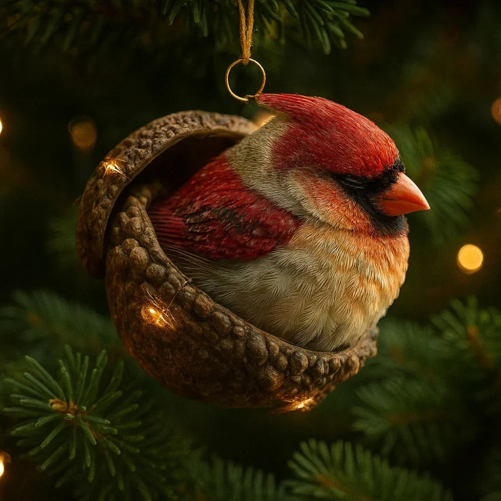 Christmas Ornaments with Woodland Animals in Acorns - Image 3