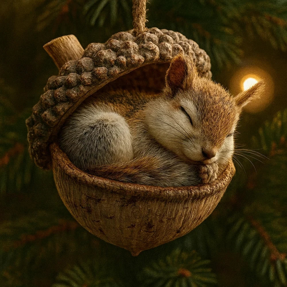Christmas Ornaments with Woodland Animals in Acorns - Image 4