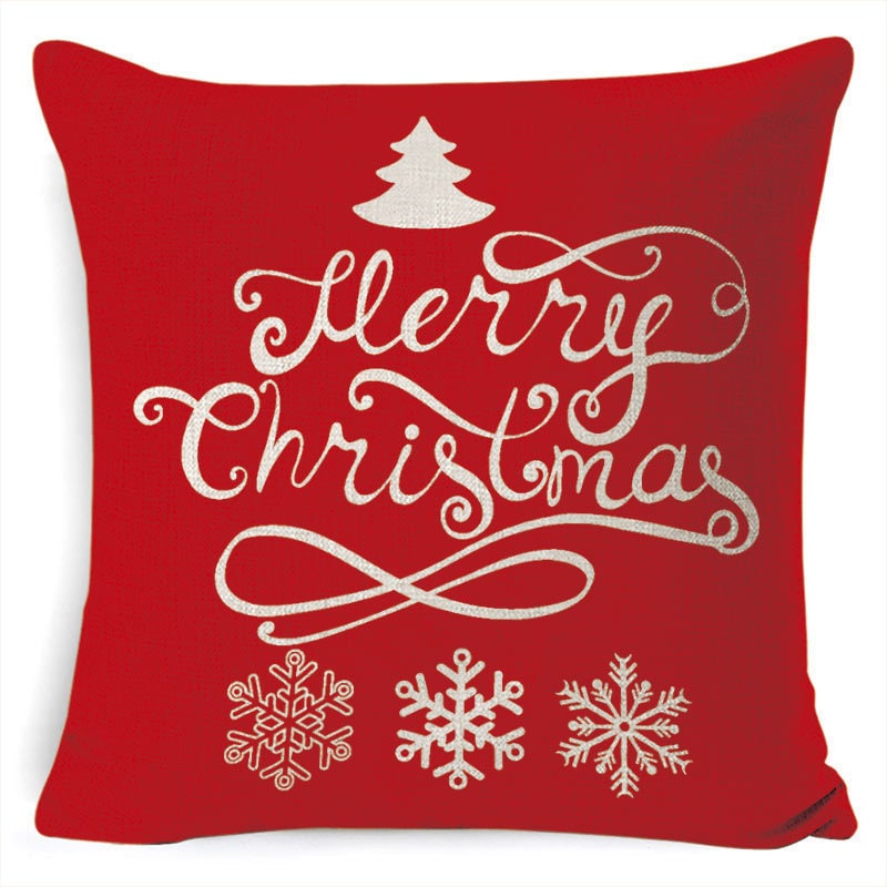 Christmas Pillow Covers with Linen-Look Fabric Festive Decorative Throw for Couch - Image 7