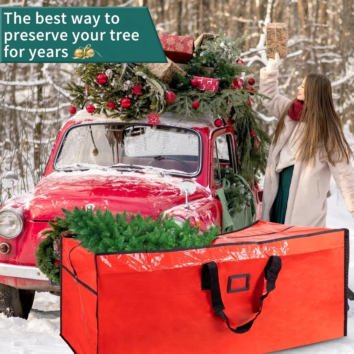 Christmas Tree Storage Bag with Waterproof Zipper and Dual Carry Handles - Image 8