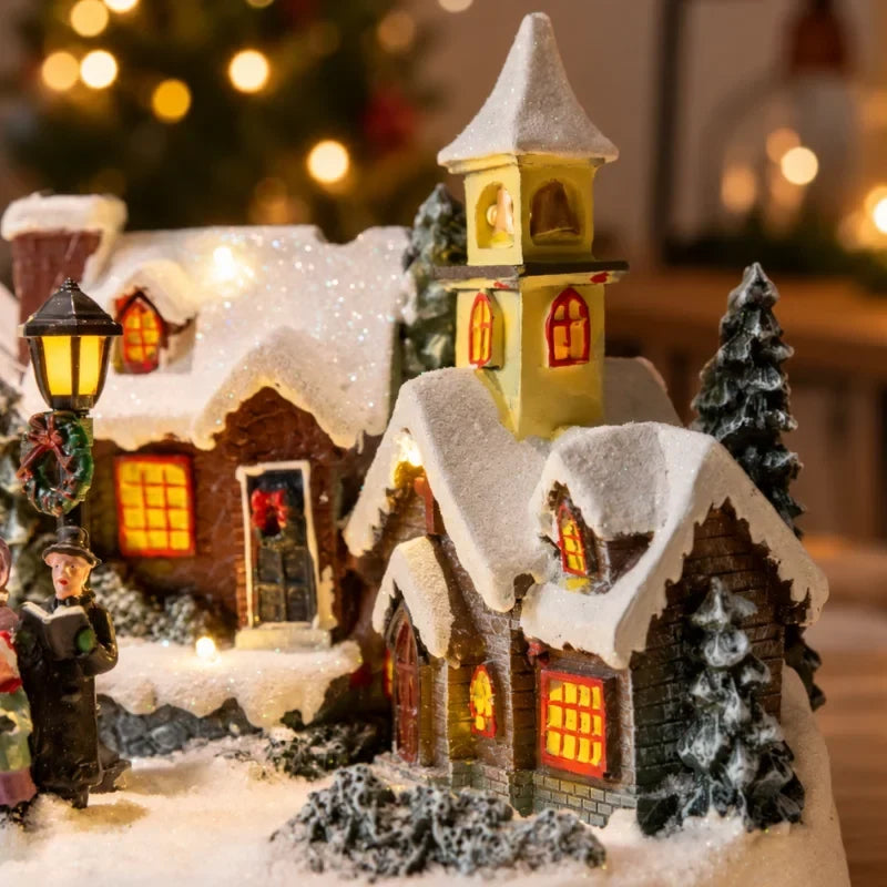 Christmas Village with Animated Train Rotating Tree and LED Lights - Image 13