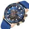 Chronograph Watch with Silicone Strap Date Display and Gold Silver Tone Case - Image 2