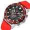 Chronograph Watch with Silicone Strap Date Display and Gold Silver Tone Case - Image 3