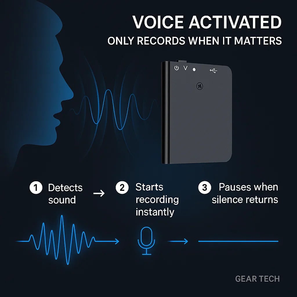 Compact Digital Voice Recorder with Activation and Pocket-Sized Discreet Design - Image 6