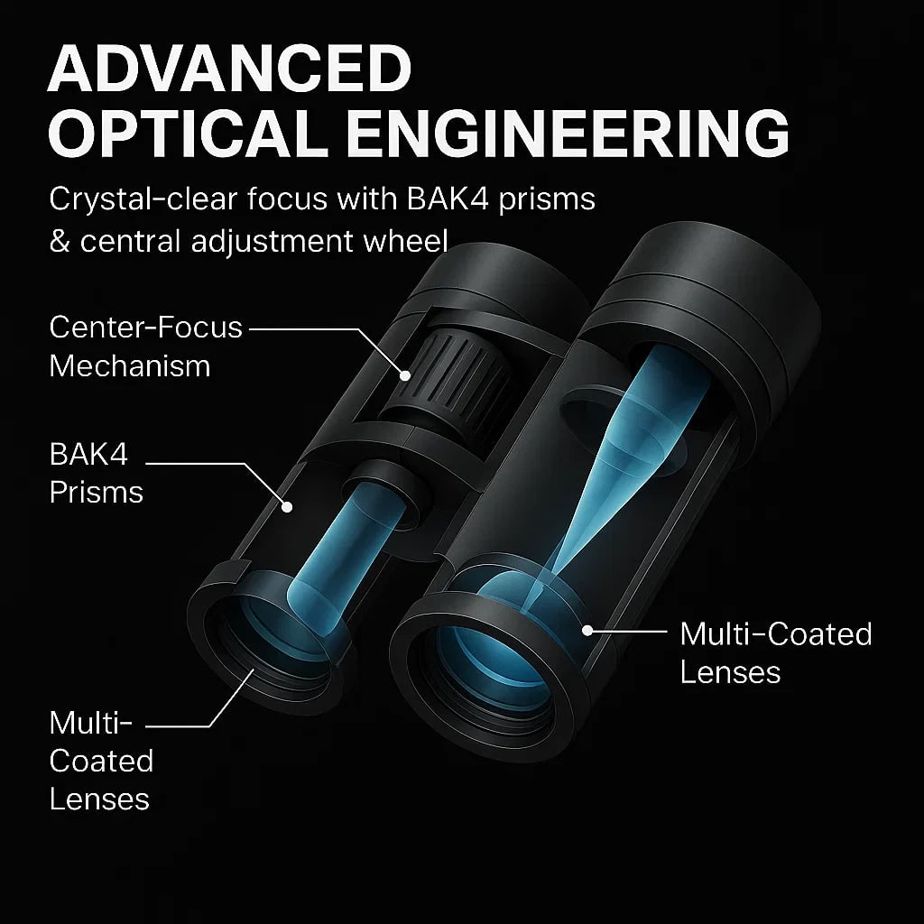 Compact Folding Binoculars 40x22 with Bak4 Prism and Water-Resistant Design - Image 5