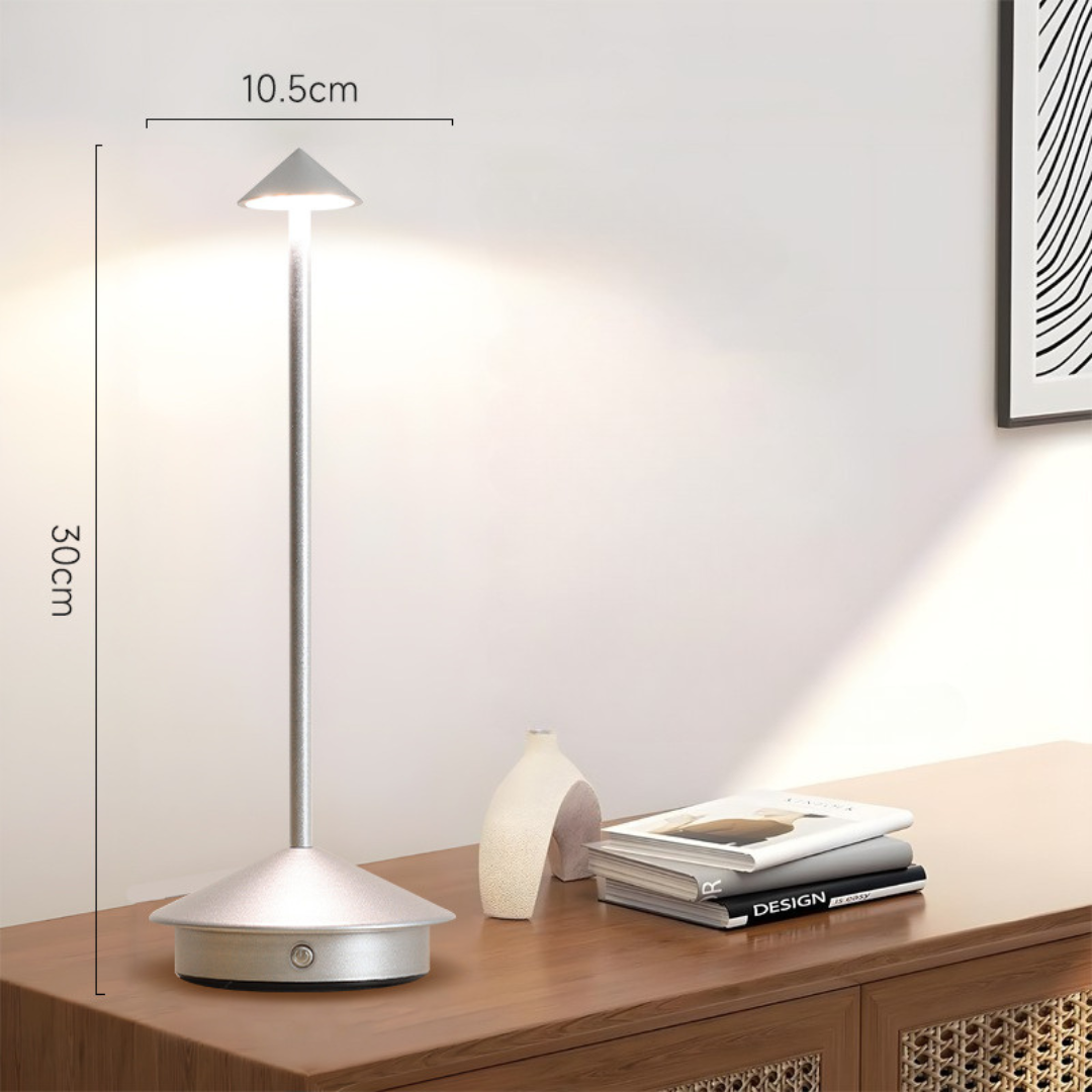 Cordless Table Lamp with Rechargeable Battery Portable LED Lighting and Conical Shade - Image 11