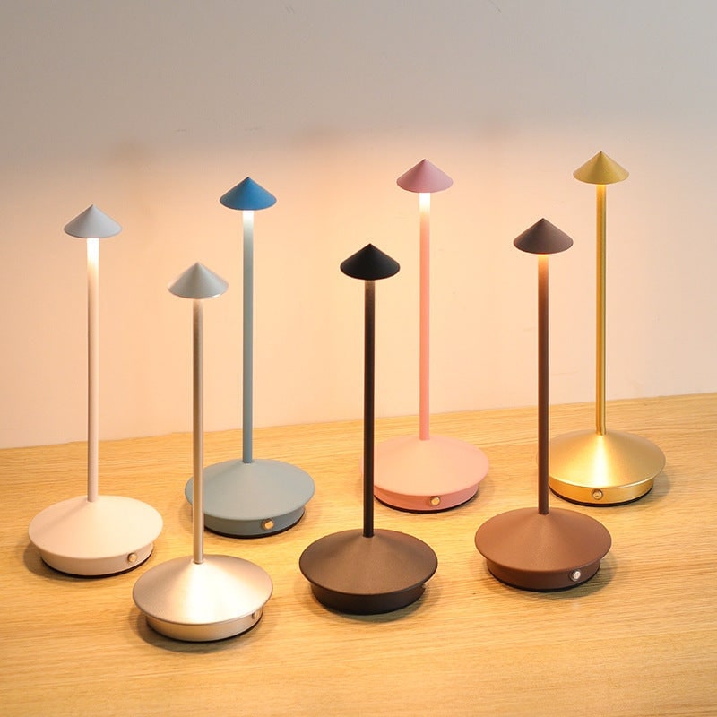 Cordless Table Lamp with Rechargeable Battery Portable LED Lighting and Conical Shade - Image 4