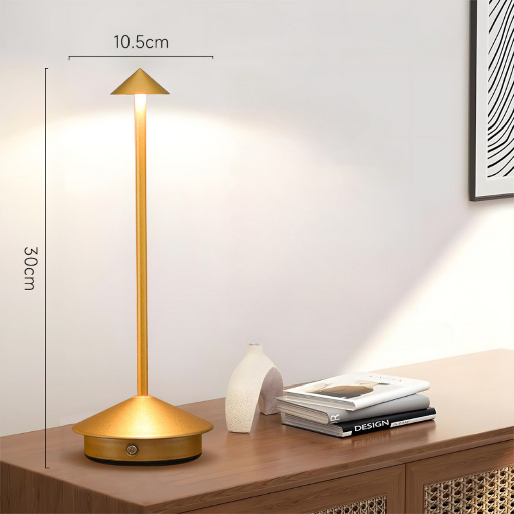 Cordless Table Lamp with Rechargeable Battery Portable LED Lighting and Conical Shade - Image 8