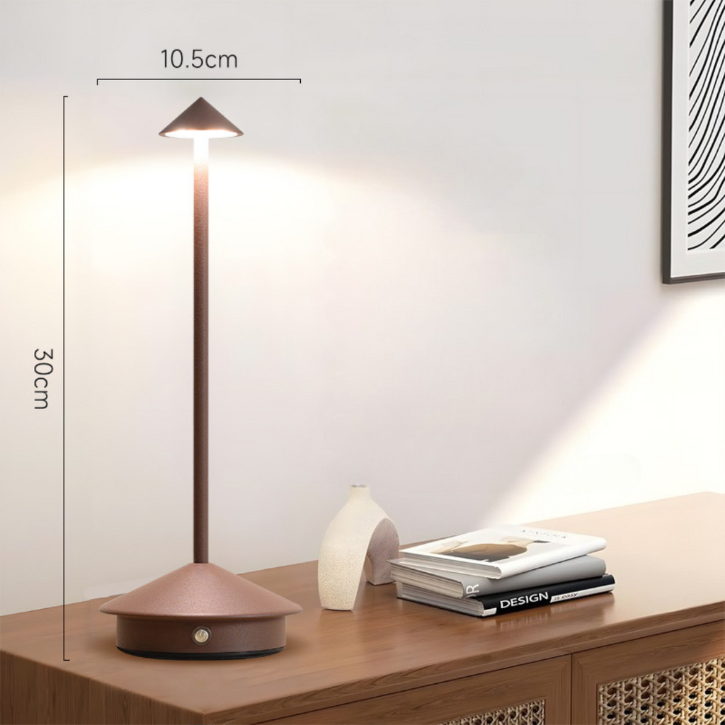 Cordless Table Lamp with Rechargeable Battery Portable LED Lighting and Conical Shade - Image 9