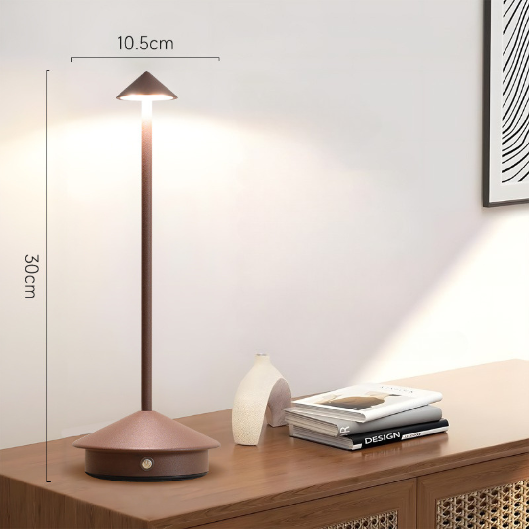 Cordless Table Lamp with Rechargeable Battery Portable LED Lighting and Conical Shade - Image 9