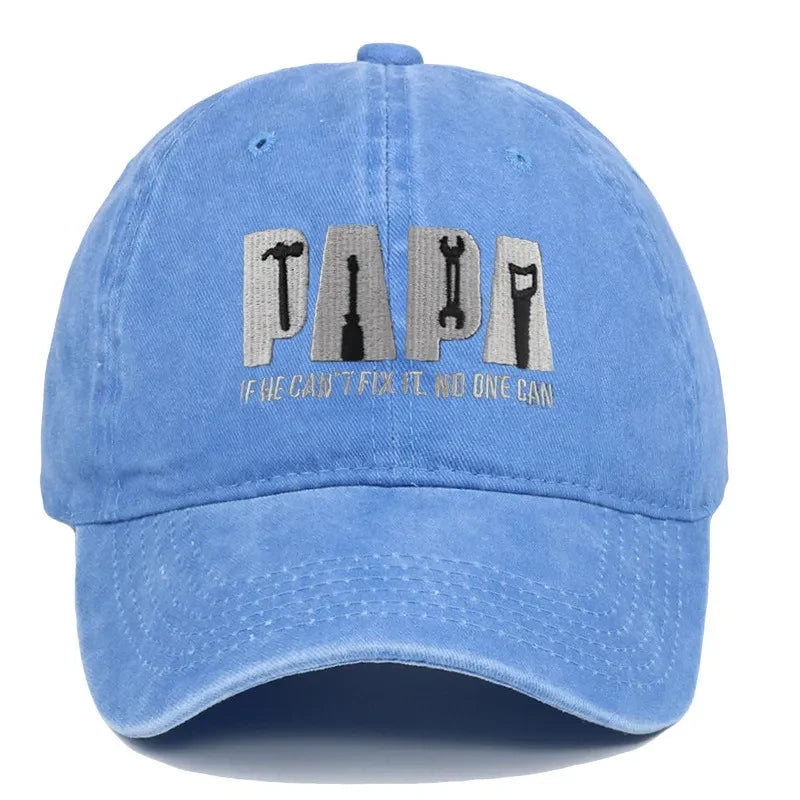 Dad Gang Hat with Embroidered Papa Design Washed Cotton Vintage Baseball Cap - Image 12