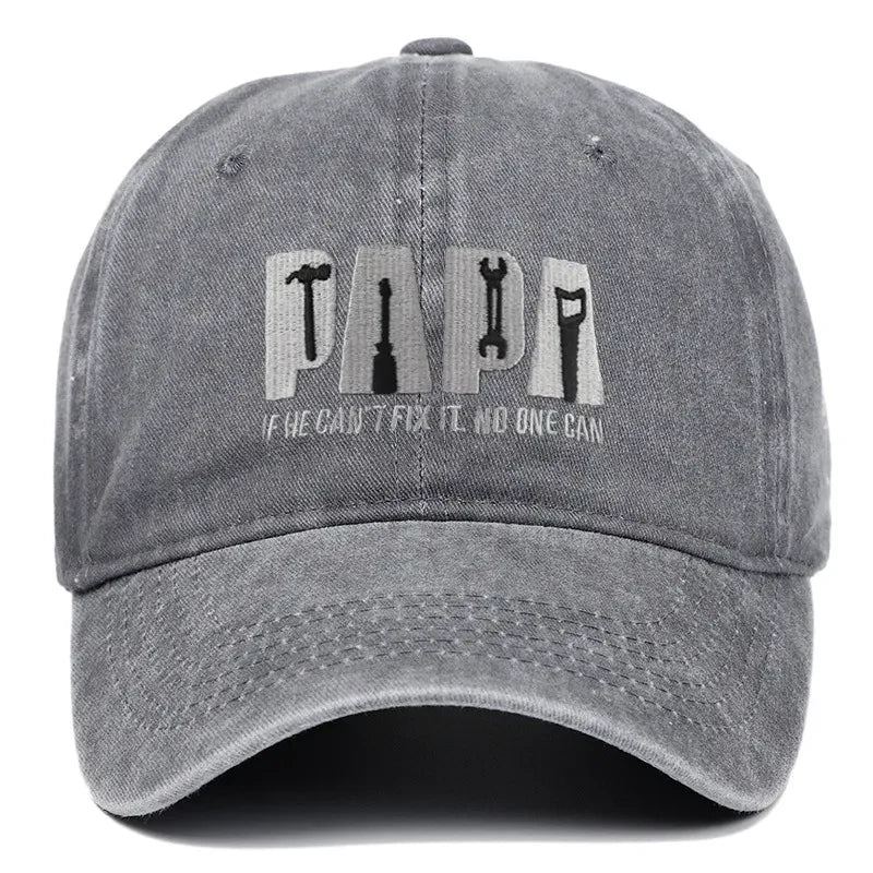 Dad Gang Hat with Embroidered Papa Design Washed Cotton Vintage Baseball Cap - Image 13