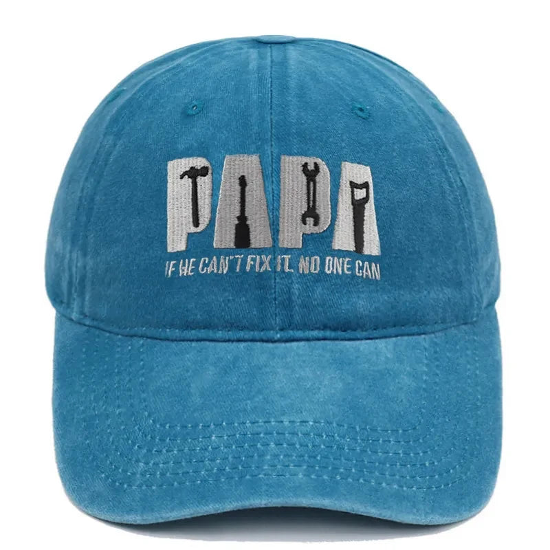 Dad Gang Hat with Embroidered Papa Design Washed Cotton Vintage Baseball Cap - Image 5