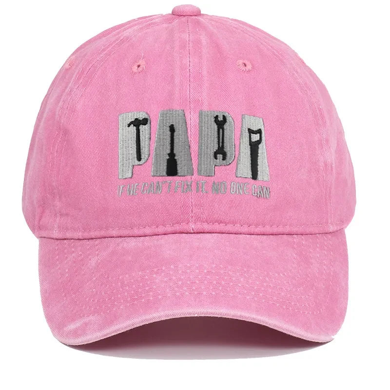 Dad Gang Hat with Embroidered Papa Design Washed Cotton Vintage Baseball Cap - Image 6