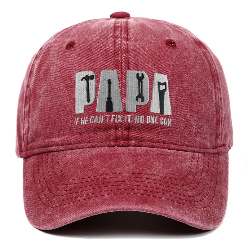 Dad Gang Hat with Embroidered Papa Design Washed Cotton Vintage Baseball Cap - Image 8