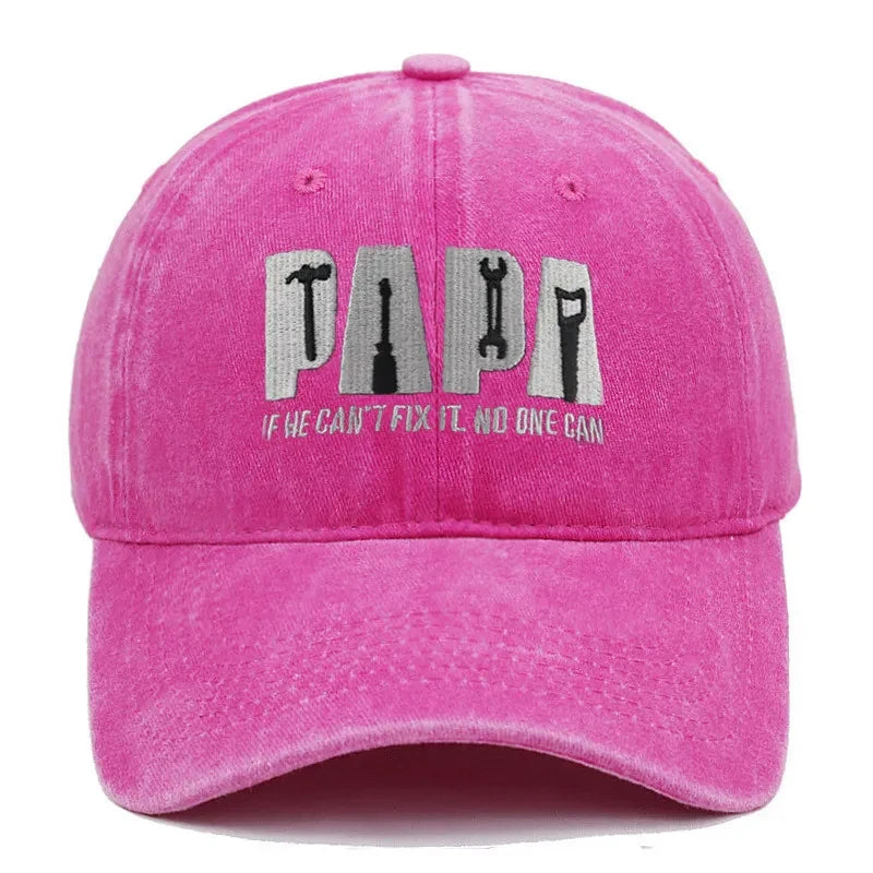 Dad Gang Hat with Embroidered Papa Design Washed Cotton Vintage Baseball Cap - Image 9
