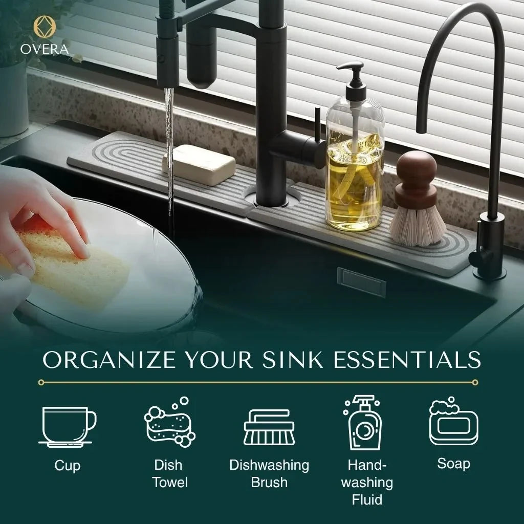 Diatomaceous Earth Faucet Splash Guard with Quick-Drying Absorbent Stone Finish - Image 6