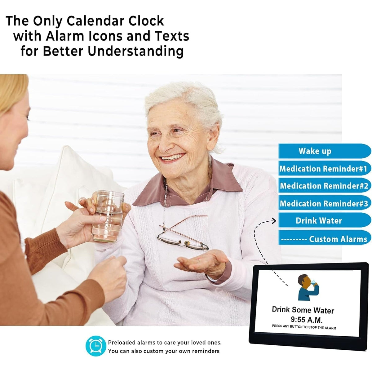 Digital Calendar Clock with Large Display Wireless Remote Control and Alarm Reminders - Image 5