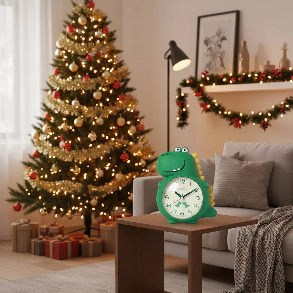 Dinosaur Analog Alarm Clock with Gentle Wake-Up Light and Quiet Operation - Image 2