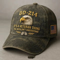 Embroidered Veteran Baseball Cap with Vintage Washed Cotton and Flag Patch - Image 4