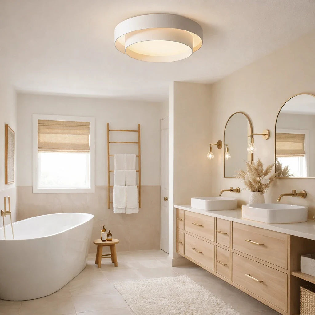 Plafonnier LED rond à motif circulaire à plusieurs niveaux, pour chambre, couloir et cuisine