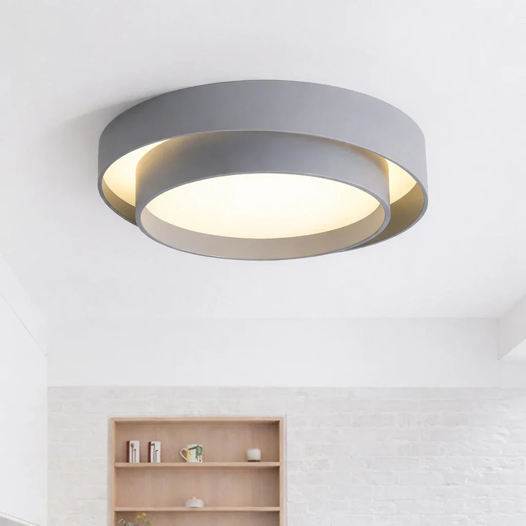 Plafonnier LED rond à motif circulaire à plusieurs niveaux, pour chambre, couloir et cuisine