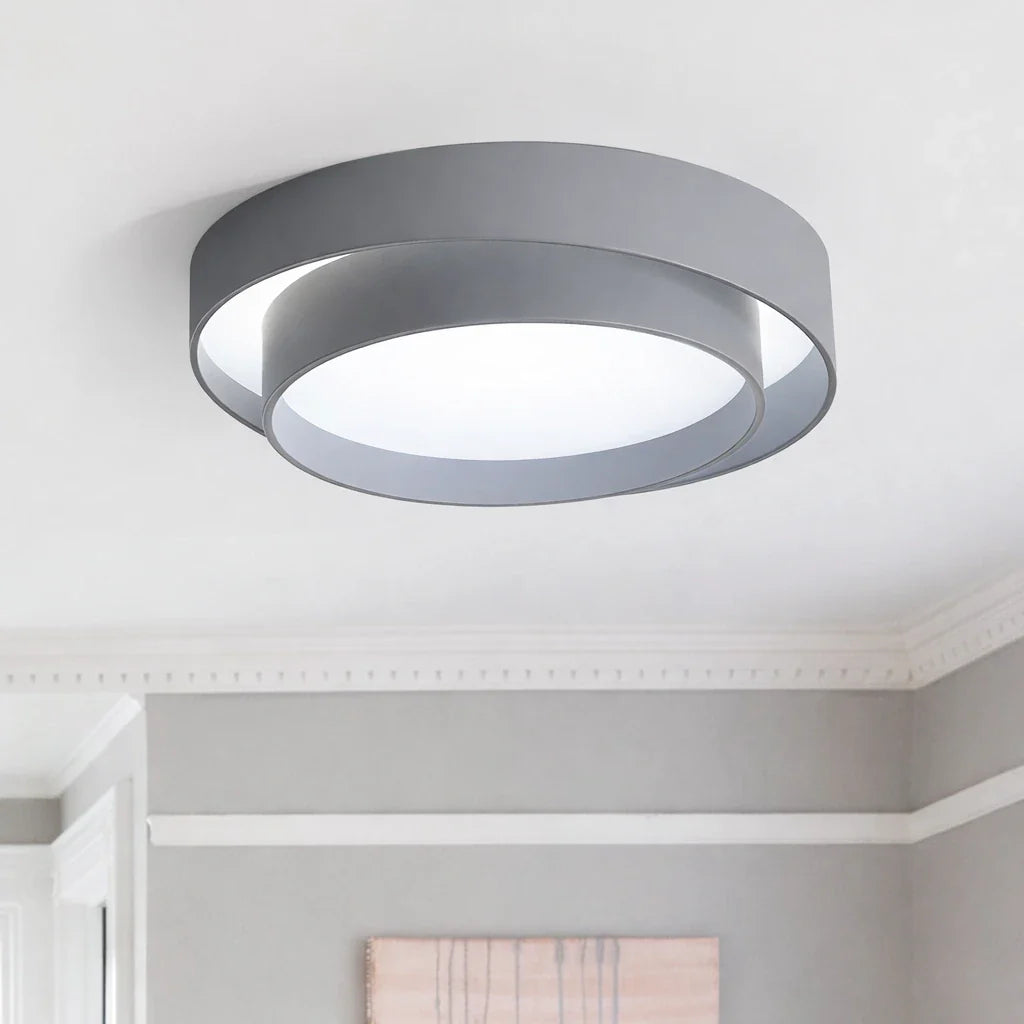 LED Oyster Light with Layered Circle Design Flush Mount Ceiling Light for Bedroom Hallway Kitchen