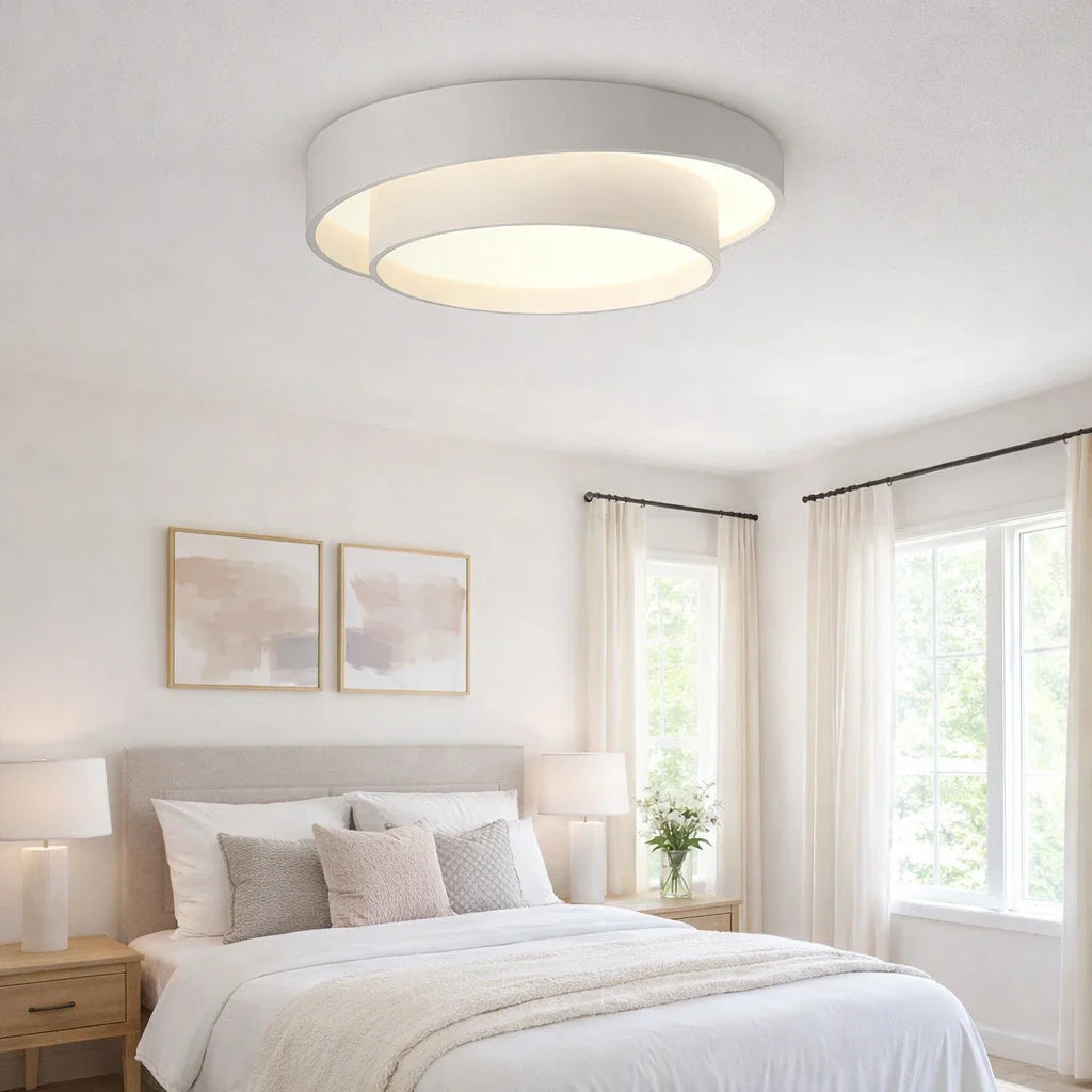 Plafonnier LED rond à motif circulaire à plusieurs niveaux, pour chambre, couloir et cuisine