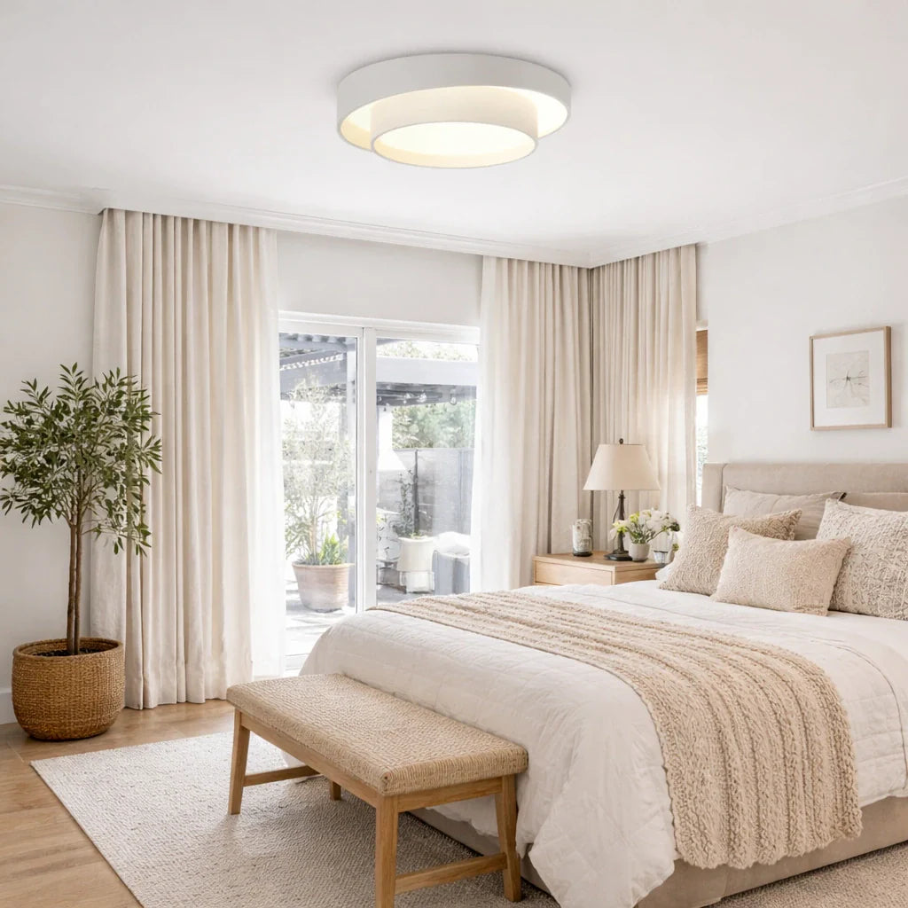 Plafonnier LED rond à motif circulaire à plusieurs niveaux, pour chambre, couloir et cuisine
