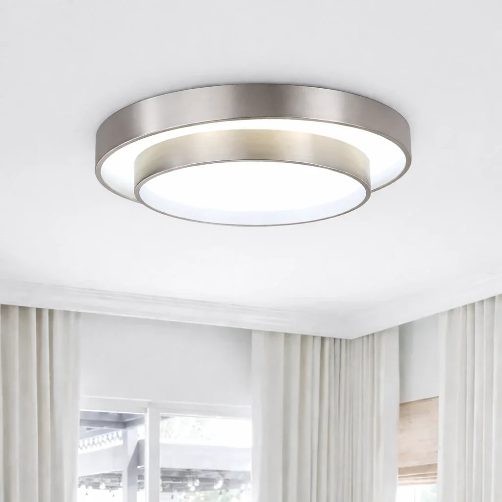 LED Oyster Light with Layered Circle Design Flush Mount Ceiling Light for Bedroom Hallway Kitchen