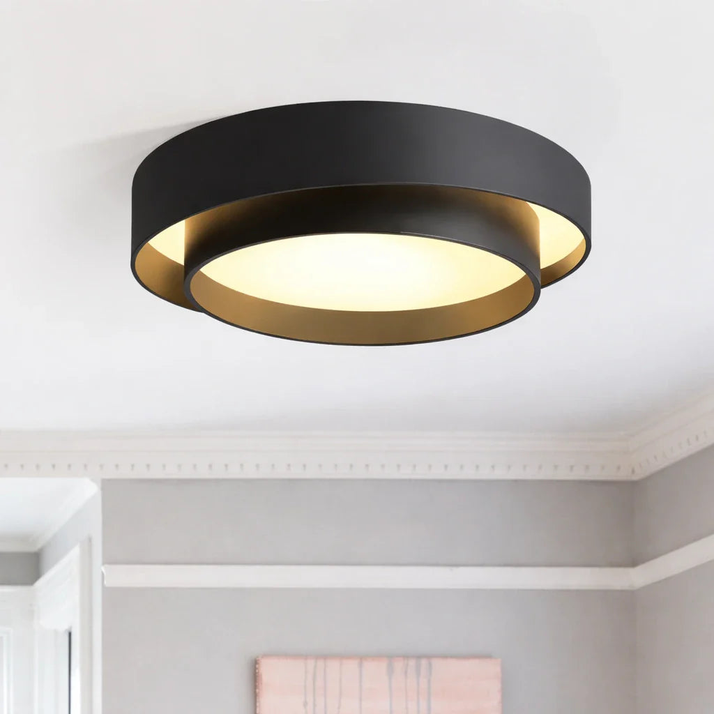 Plafonnier LED rond à motif circulaire à plusieurs niveaux, pour chambre, couloir et cuisine