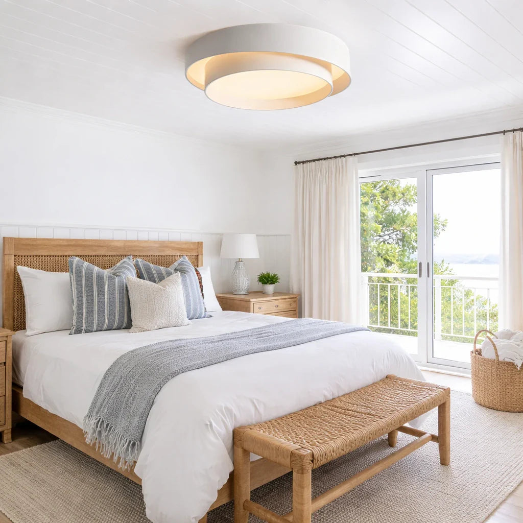 Plafonnier LED rond à motif circulaire à plusieurs niveaux, pour chambre, couloir et cuisine