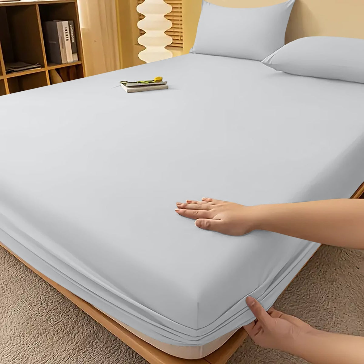 Extra Deep Fitted Bed Sheet with Wrinkle-Resistant Smooth Finish and Pocket Design - Image 47