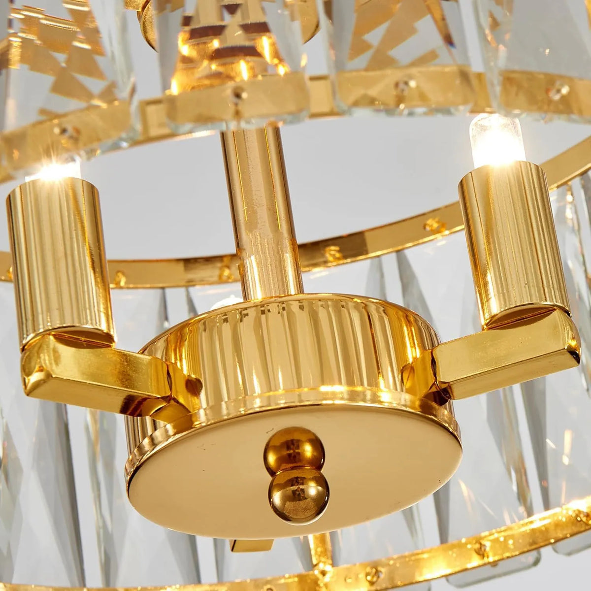 Kian Modern 3-Light Crystal Drum Semi-Flush Ceiling Light