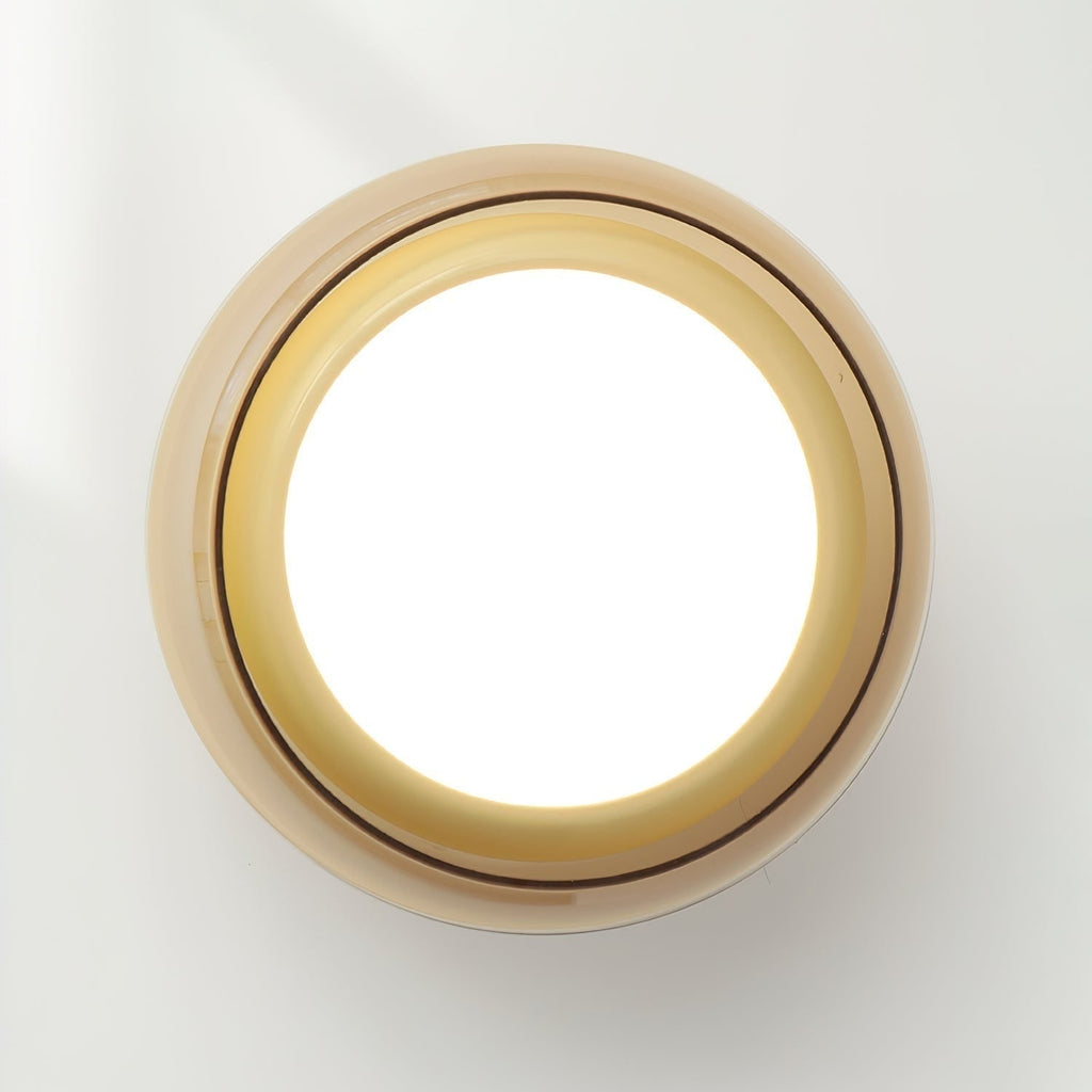 Flush Mount Ceiling Light with Amber Glass Shade Integrated LED Warm - Image 11