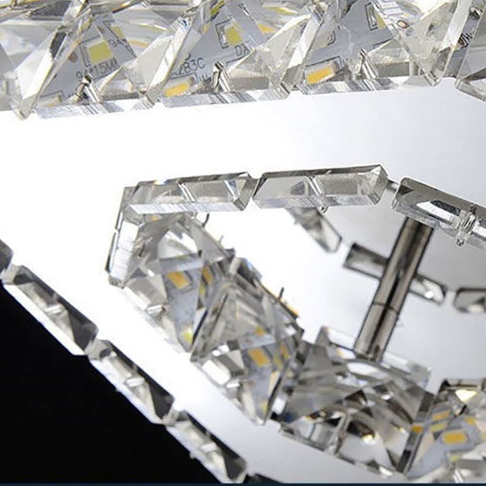 Flush Mount Ceiling Light with Faceted Crystal and Square Design for Bedroom Kitchen Dining Room - Image 7