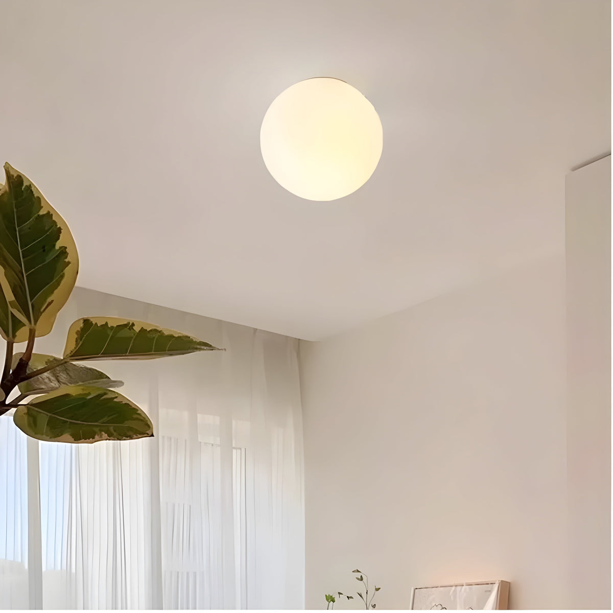 Flush Mount Globe Wall Sconce with Frosted Glass Modern Minimalist Design - Image 6