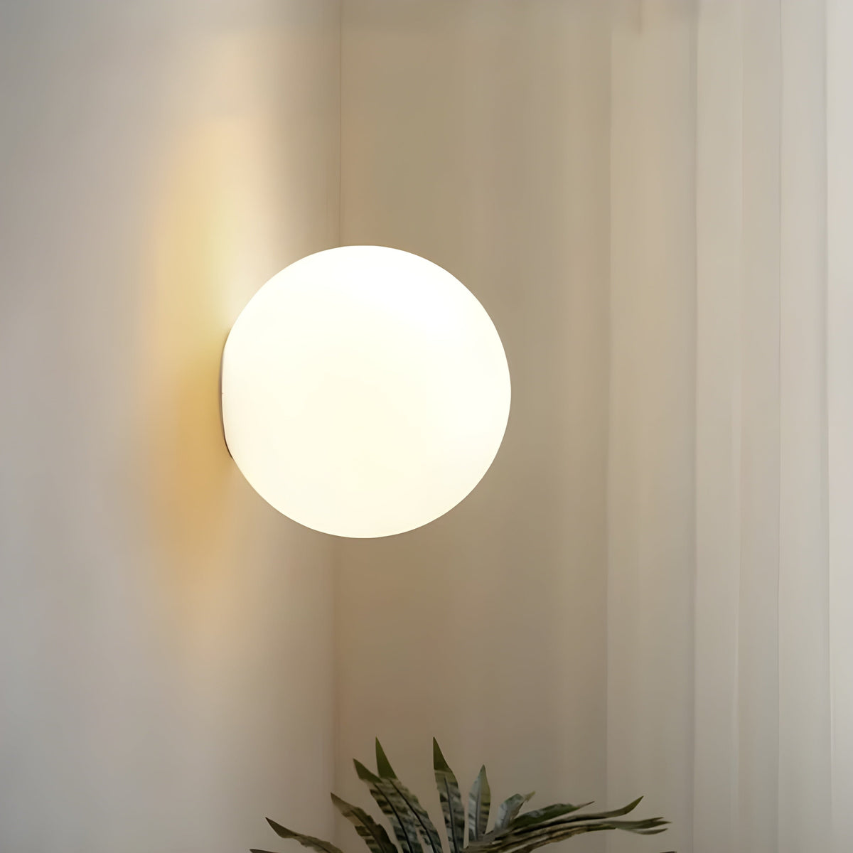 Flush Mount Globe Wall Sconce with Frosted Glass Modern Minimalist Design - Image 7