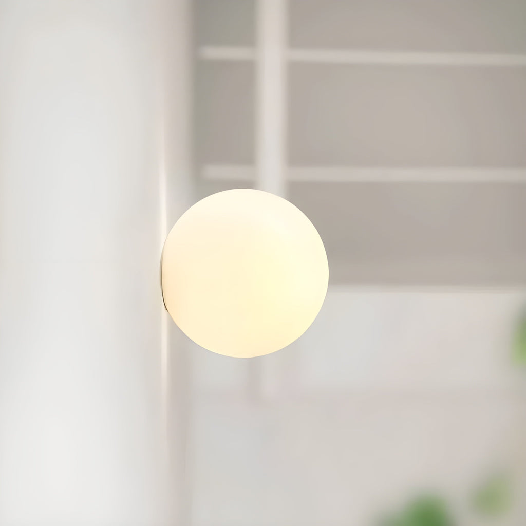 Flush Mount Globe Wall Sconce with Frosted Glass Modern Minimalist Design - Image 8