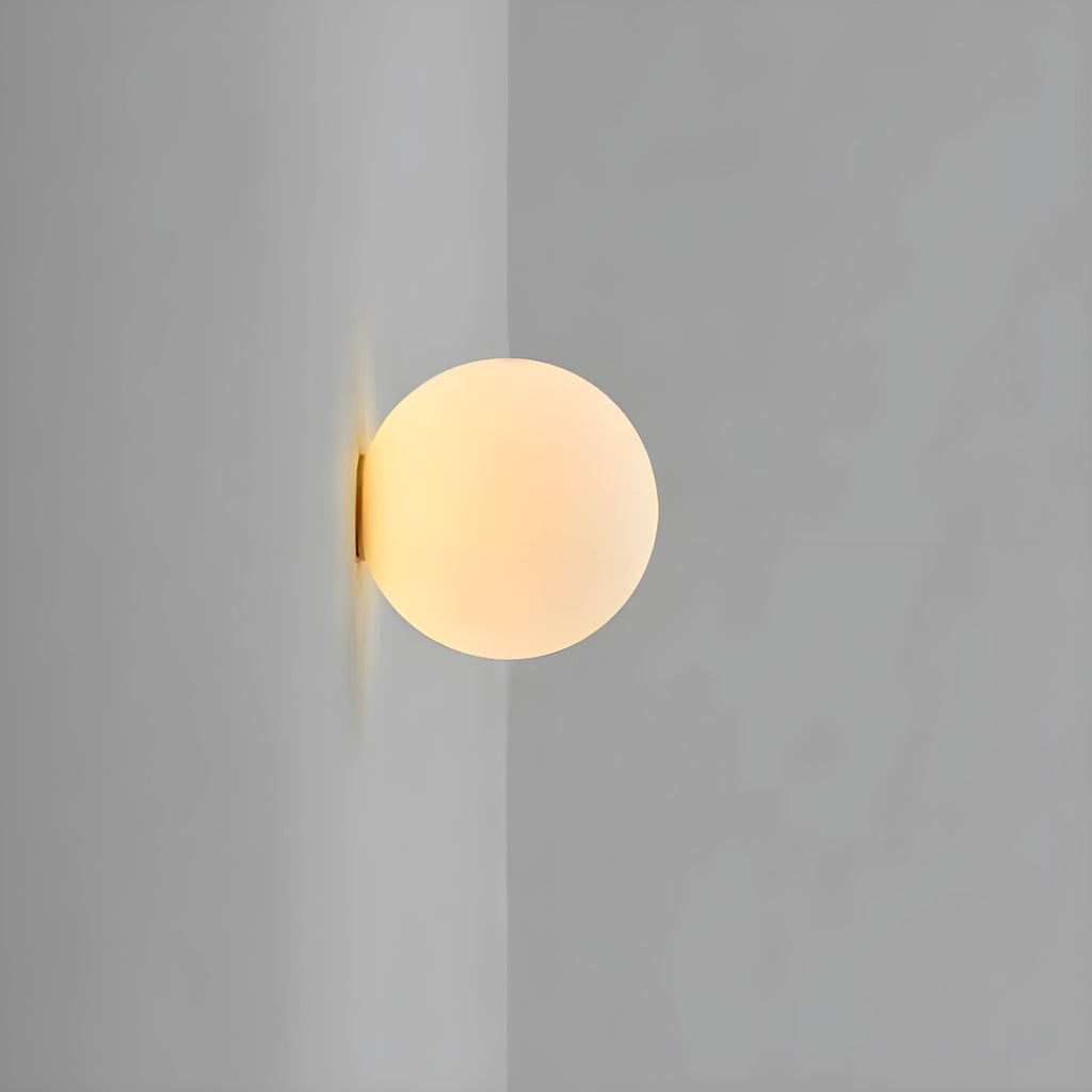 Flush Mount Globe Wall Sconce with Frosted Glass Modern Minimalist Design - Image 9