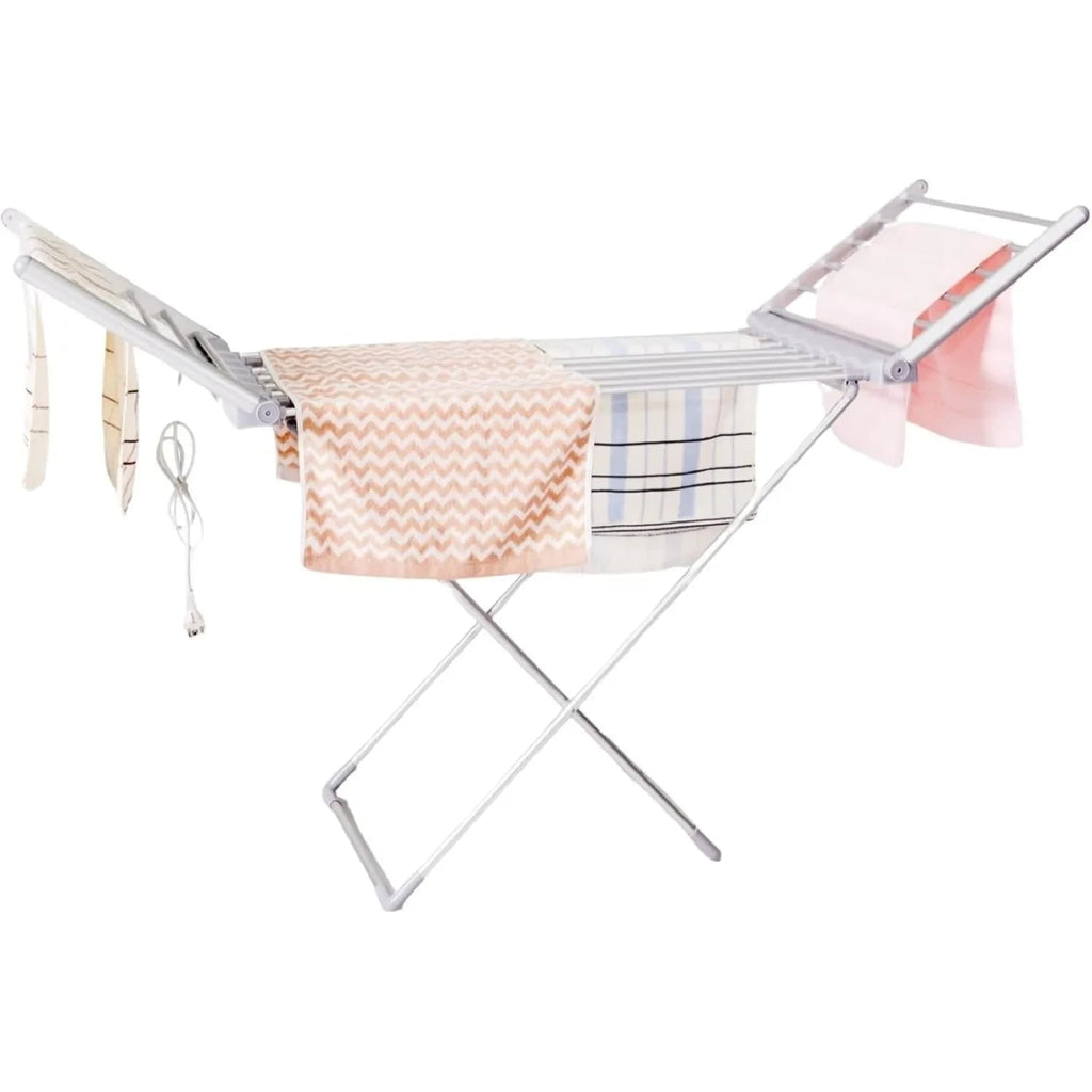 Foldable Clothes Drying Rack with Heated Aluminum Bars and Adjustable Wings - Image 6