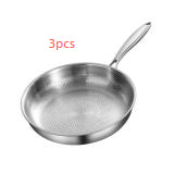 Frying Pan with Stainless Steel Construction and Hammered Interior - Image 3