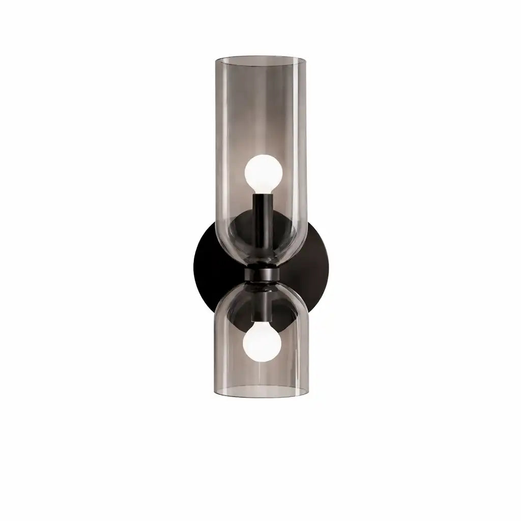 Wandleuchte mit zwei skulpturalen Glasschirmen, moderne zeitgenössische Beleuchtung