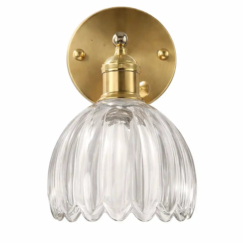 Aplique de pared con pantalla de vidrio en forma de tulipán e iluminación vintage para junto a la cama