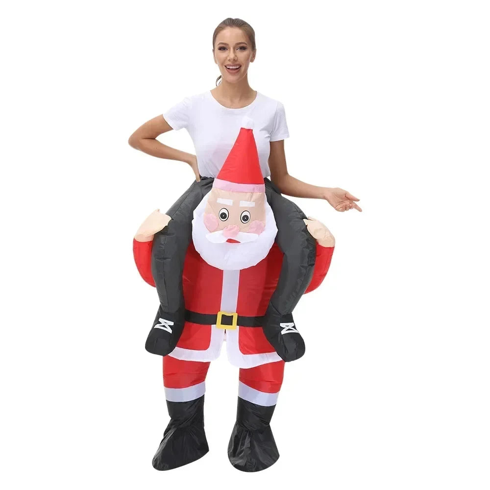 Inflatable Christmas Costume with Face Cutout and Elasticated Cuffs for Holiday Party - Image 6